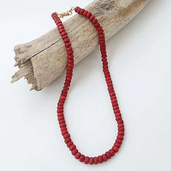 Rondelle 18" Necklace in red by Virtue