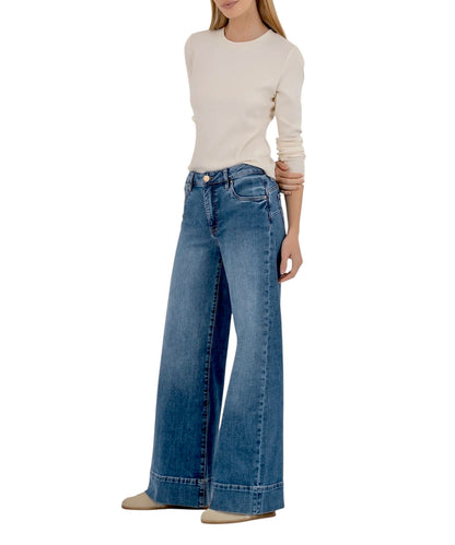 Maya High Rise Wide Leg Jean in amuse by KUT