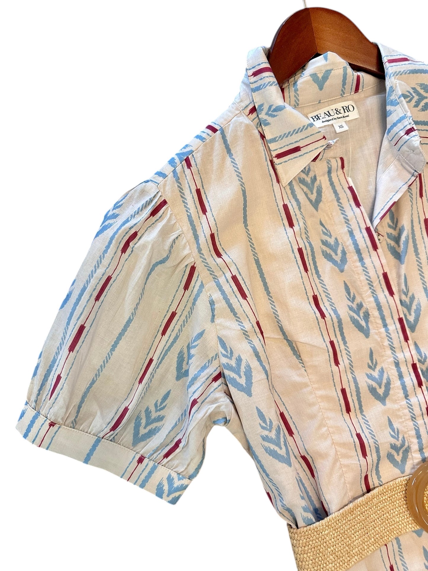 Kris Ikat Stripe Dress in ivory by Beau & Ro