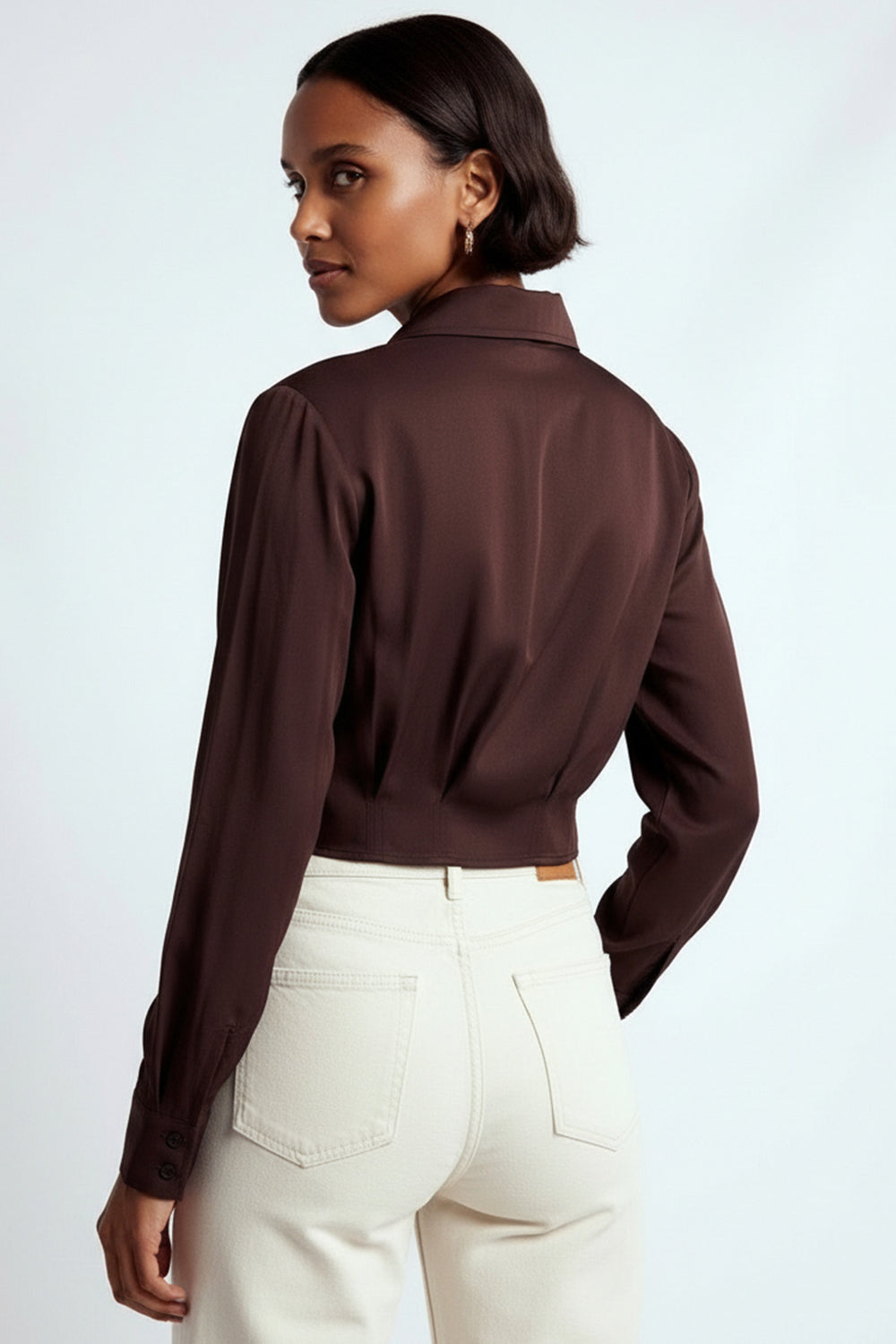 Paisley Solid Shirt in brown by Exquise