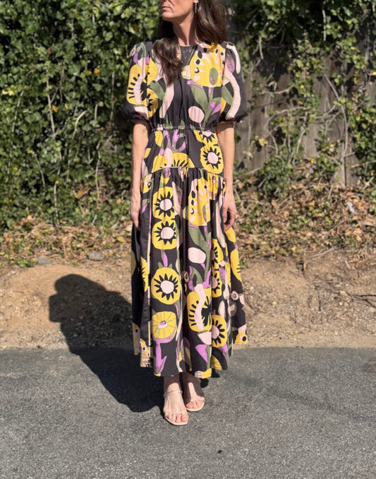 Nola Printed Dress in ash velora by Bel Kazan