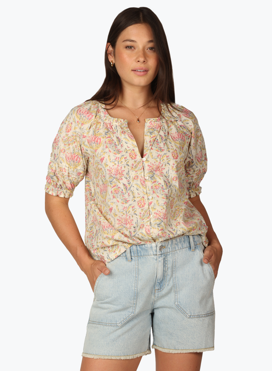 Lilly Printed Blouse in natural by Dylan
