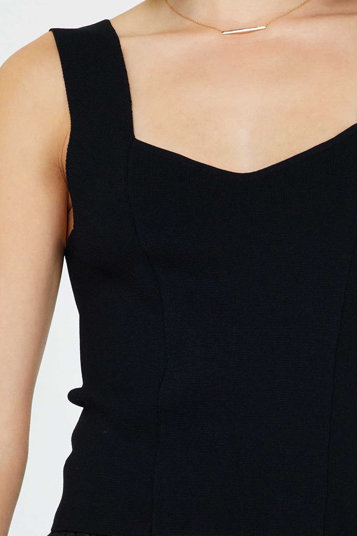 Sleeveless Sweater Tank in Black by Current Air