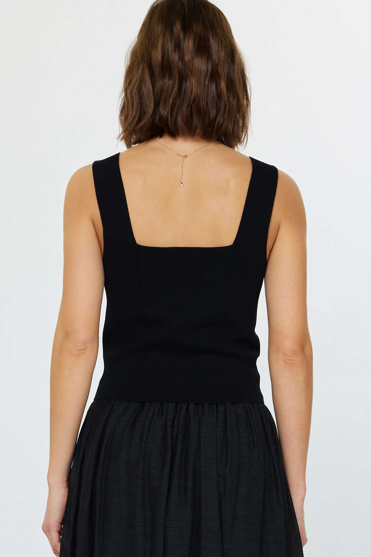 Sleeveless Sweater Tank in Black by Current Air