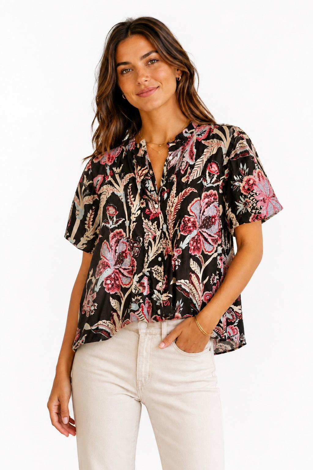 Isabella Printed Blouse in multi by Dylan