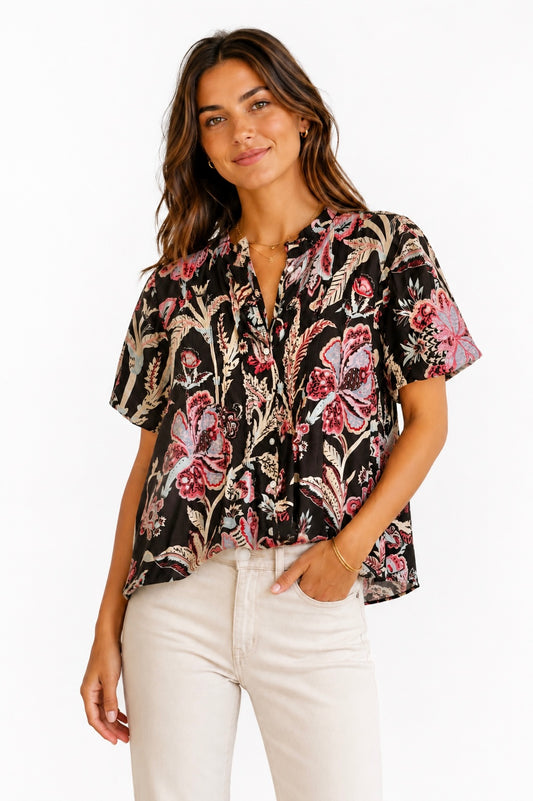 Isabella Printed Blouse in multi by Dylan