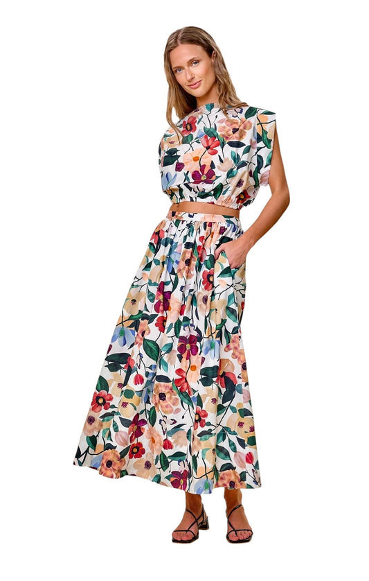 Maeve Ankle Skirt in andalusia print by Cleobella