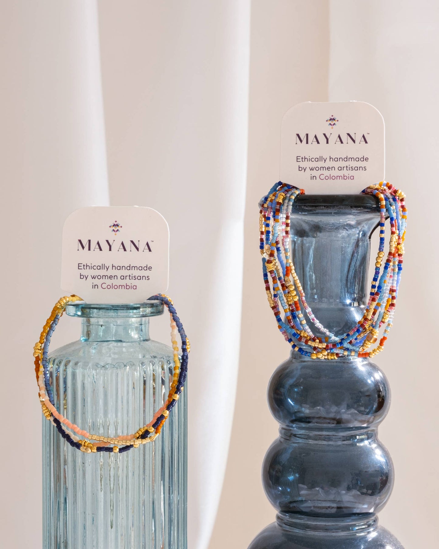 Set/3 Miyuki Beaded Stretch Bracelets (Red/Pink/Purple)