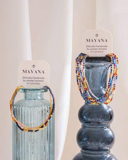 Set/3 Miyuki Beaded Stretch Bracelets (Red/Pink/Purple)