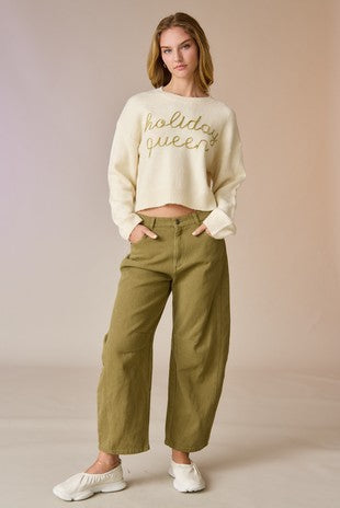 Bailey Holiday Queen Sweater in ivory/gold by Papermoon