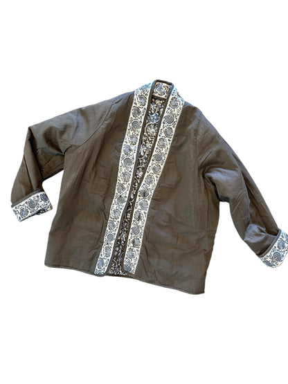 Sugata Quilted Jacket in madurai blue orchid by Maison Hotel