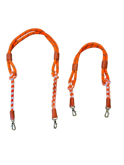 Braided Nylon Strap in orange rope with a netted carrot skin
