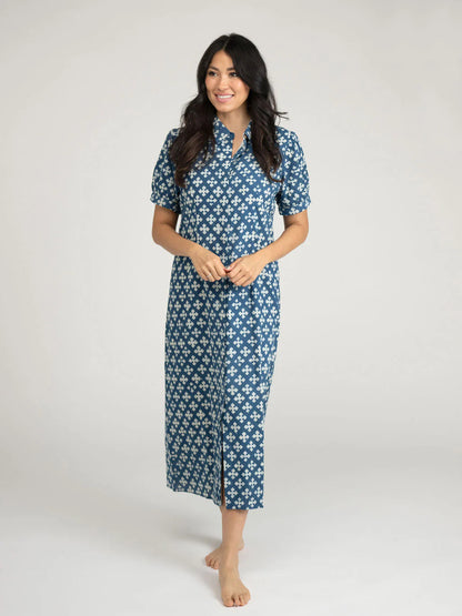 Kris India Resist Dress in navy cross by Beau & Ro