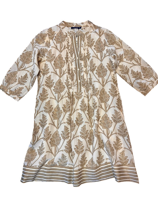 Maye Leaves Dress in white/birch by La Plage