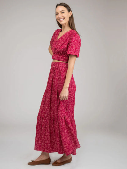 TRUNK SHOW- The Abby Skirt in Maroon Cosmo by Beau & Ro