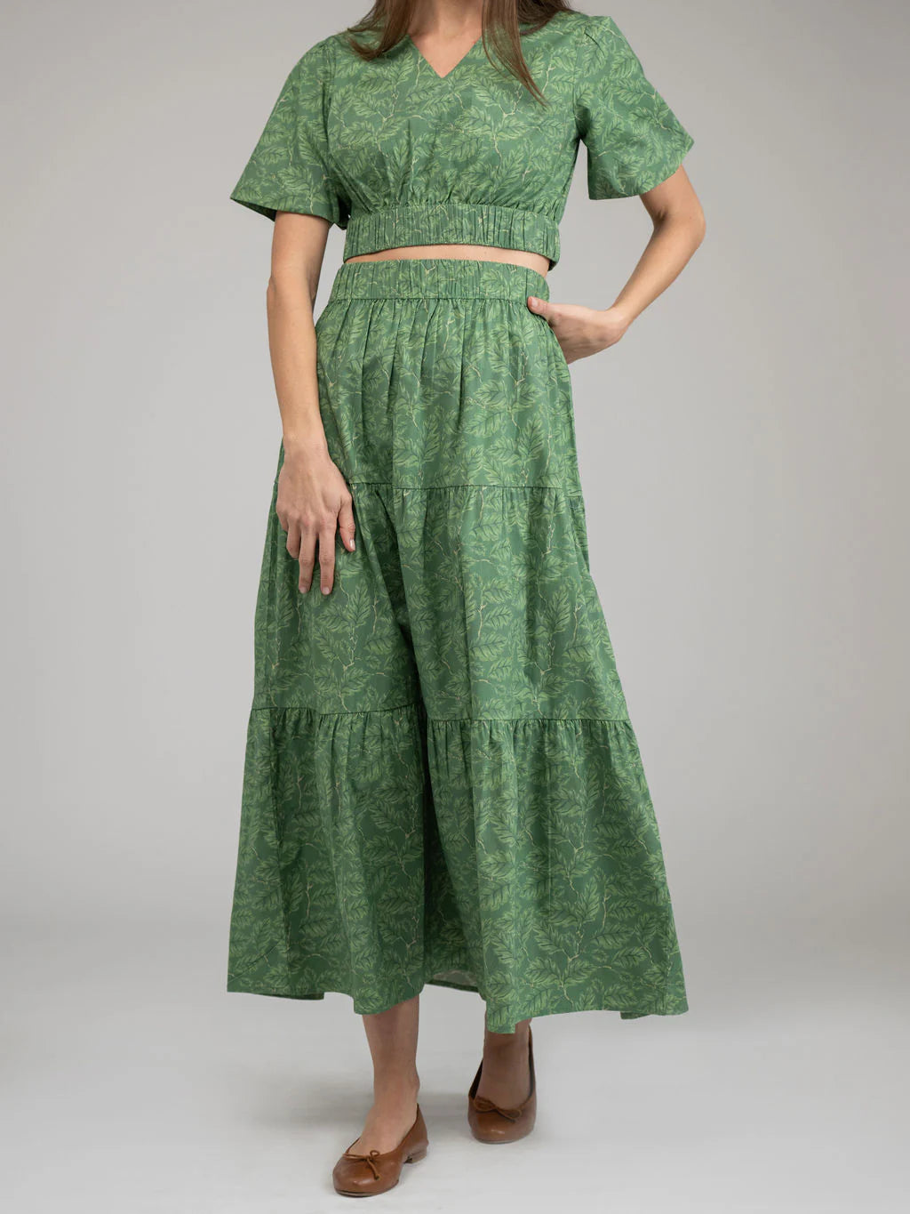 Abby Foliage Printed Maxi Skirt by Beau & Ro