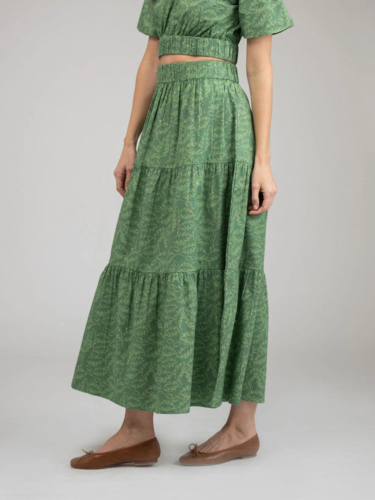 Abby Foliage Printed Maxi Skirt by Beau & Ro