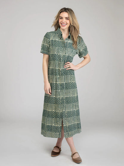 Kris Fall Resist Dress in green by Beau & Ro