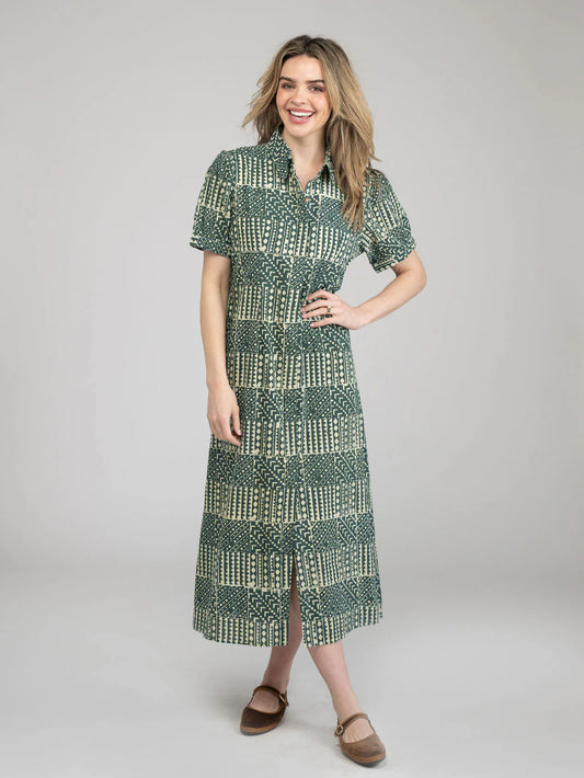 Kris Fall Resist Dress in green by Beau & Ro