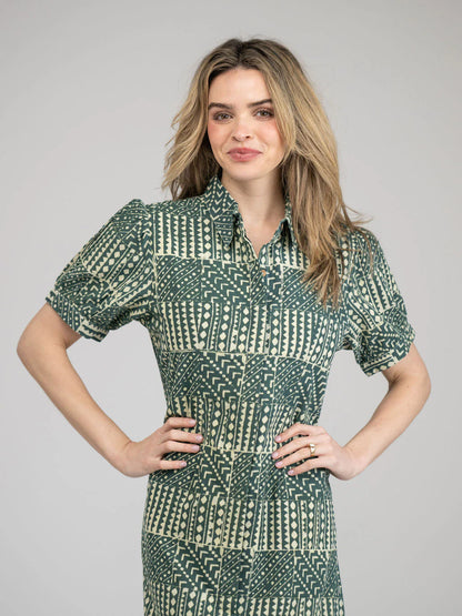 Kris Fall Resist Dress in green by Beau & Ro