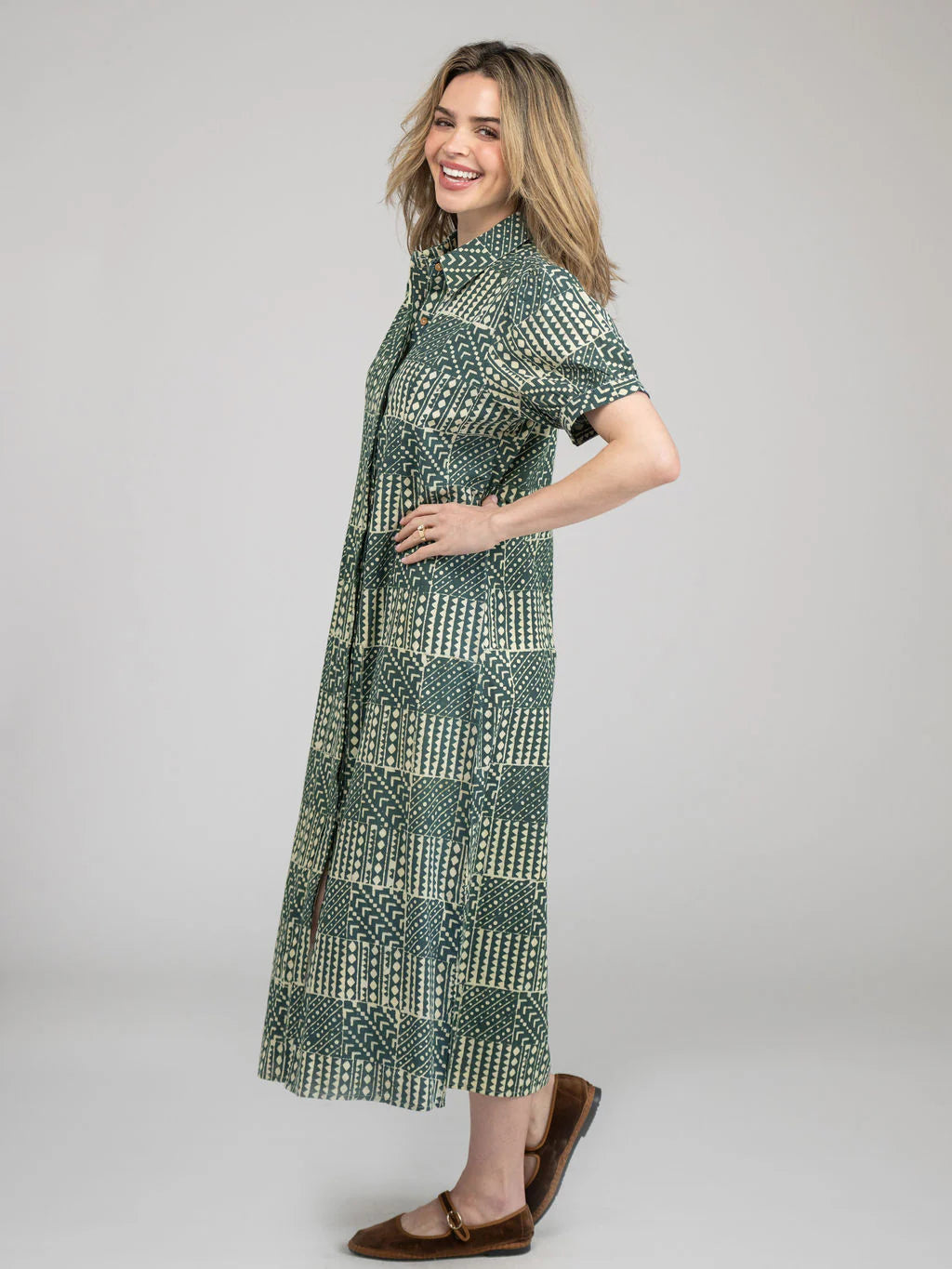 Kris Fall Resist Dress in green by Beau & Ro