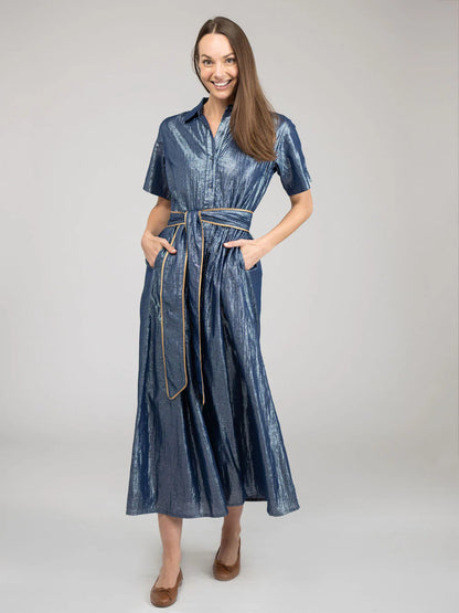 TRUNK SHOW- The Elle Maxi Dress in Navy Shine by Beau & Ro
