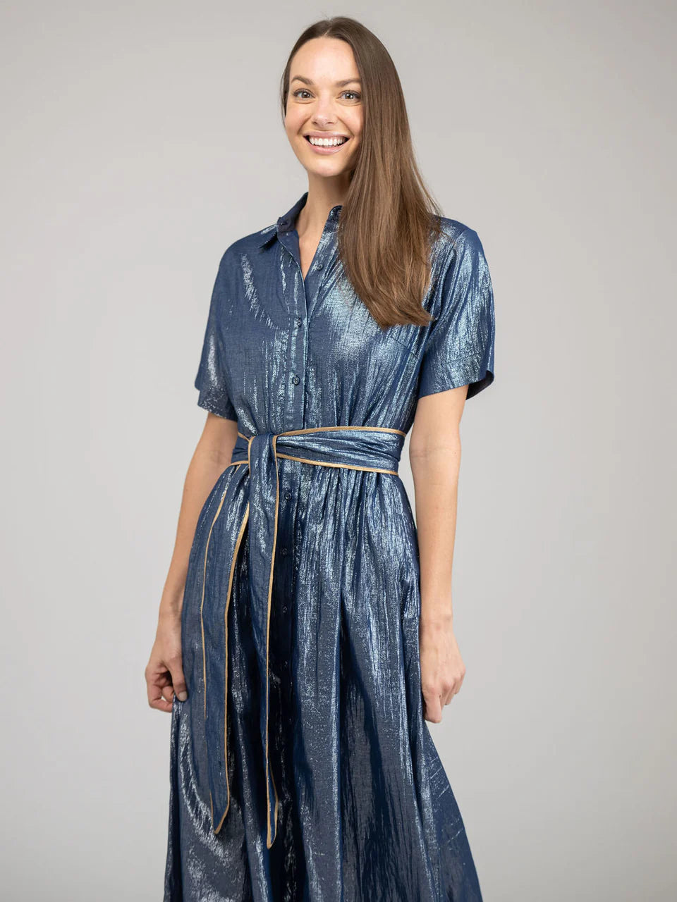 TRUNK SHOW- The Elle Maxi Dress in Navy Shine by Beau & Ro