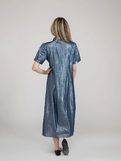 TRUNK SHOW- Kris Dress in navy shine by Beau & Ro
