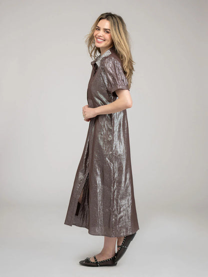 TRUNK SHOW- Kris Dress in brown shine by Beau & Ro