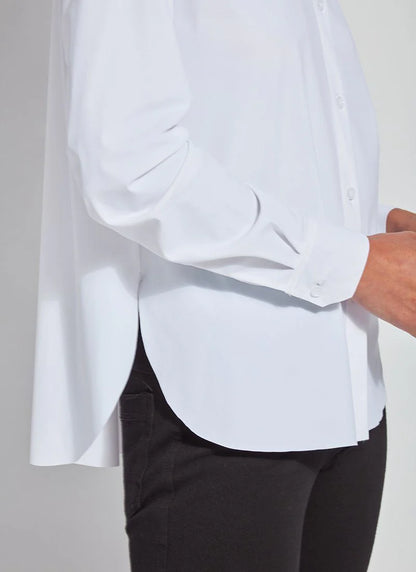 Connie Slim Button Down Blouse in white by Lysse