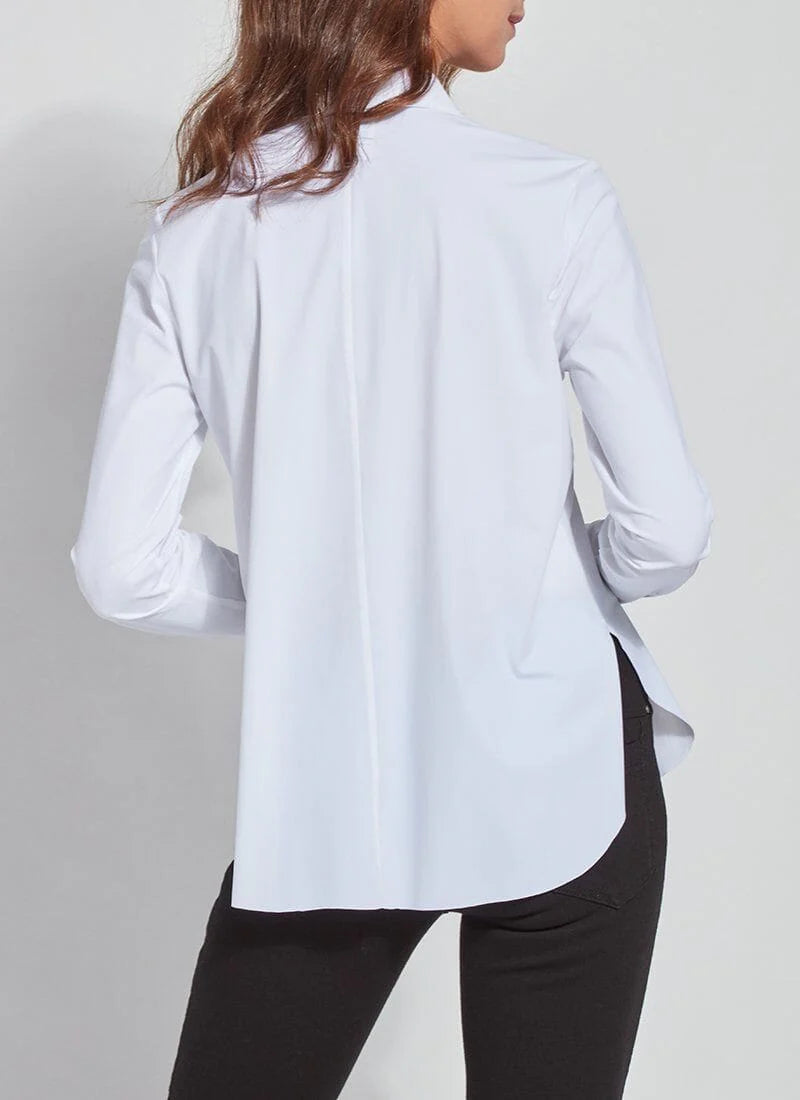 Connie Slim Button Down in white by Lysse