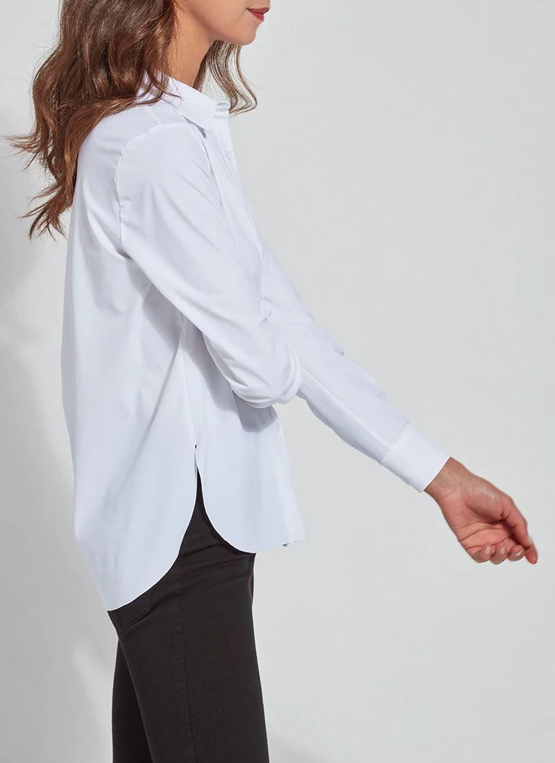 Connie Slim Button Down Blouse in white by Lysse