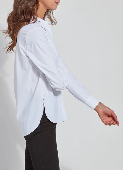 Connie Slim Button Down Blouse in white by Lysse