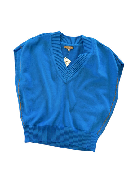 V-Neck Wedge Sweater in dutch blue by Lilla P