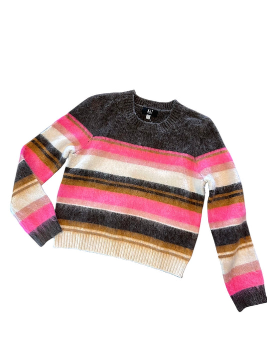 Elvira Striped Pullover Sweater in brown/pink by KUT