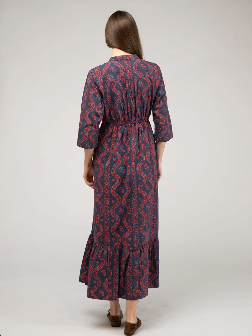 TRUNK SHOW- Christie Maxi Dress in navy virginia stripe by Beau & Ro