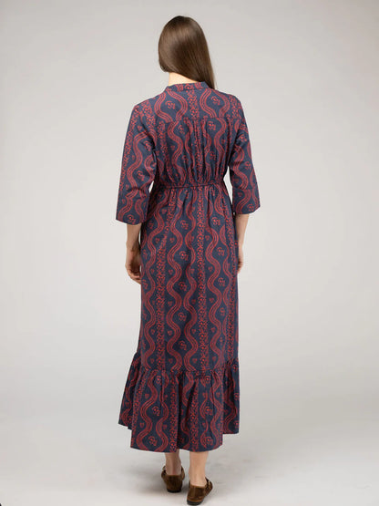 TRUNK SHOW- Christie Maxi Dress in navy virginia stripe by Beau & Ro