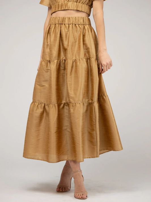 TRUNK SHOW- The Abby Skirt in gold dupioni by Beau & Ro