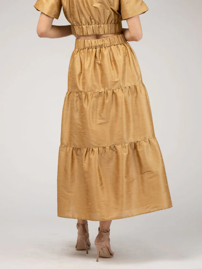 TRUNK SHOW- The Abby Skirt in gold dupioni by Beau & Ro