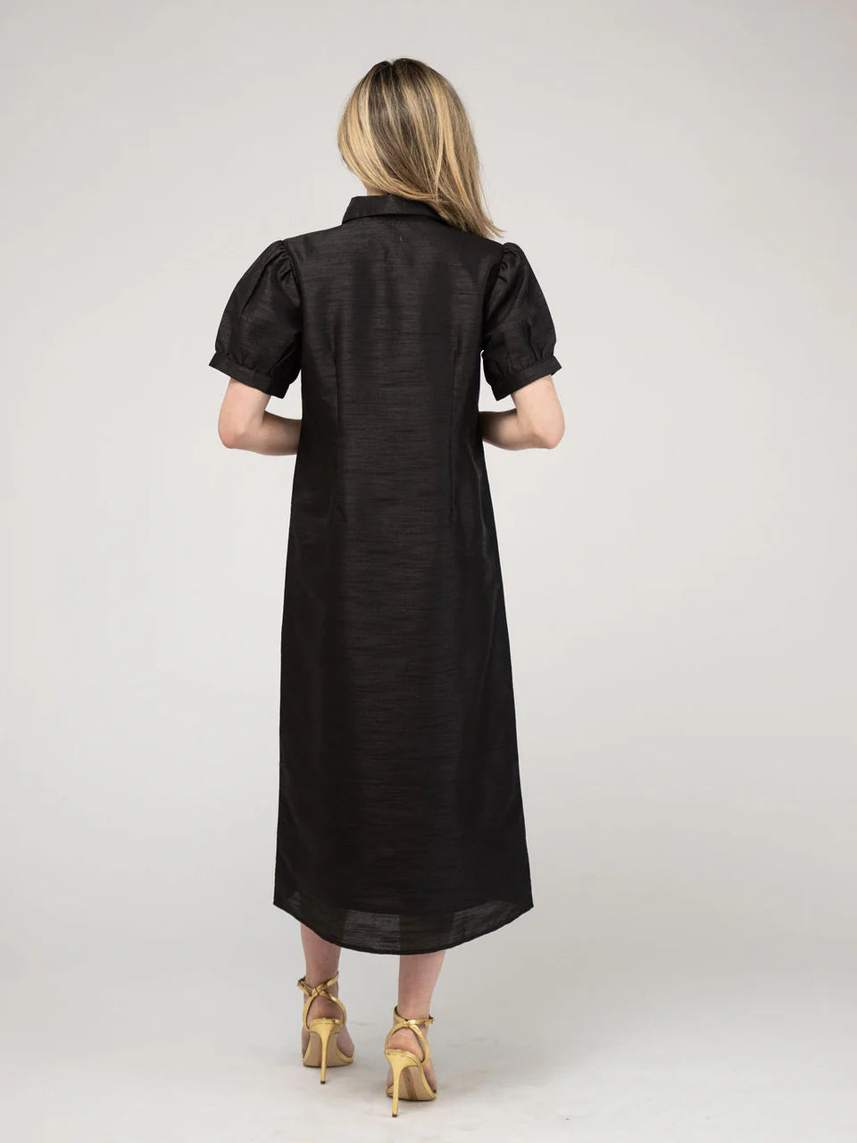TRUNK SHOW- Kris Dress in black dupioni by Beau & Ro