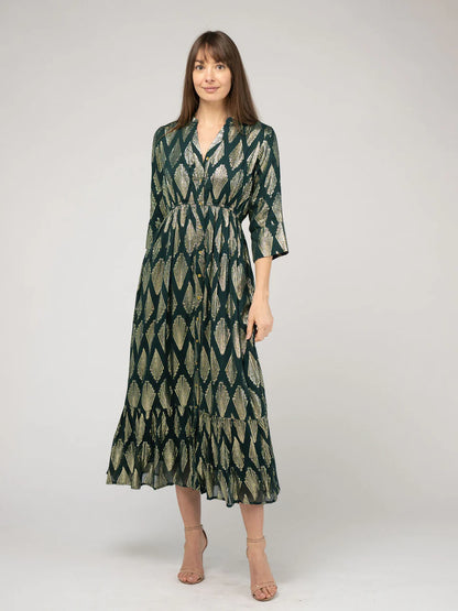 TRUNK SHOW- Christie Maxi Dress in emerald deco by Beau & Ro
