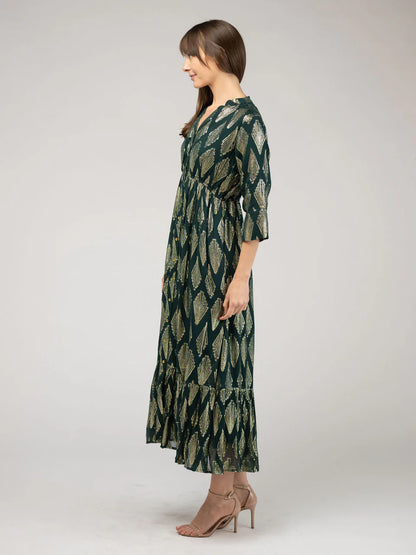 TRUNK SHOW- Christie Maxi Dress in emerald deco by Beau & Ro