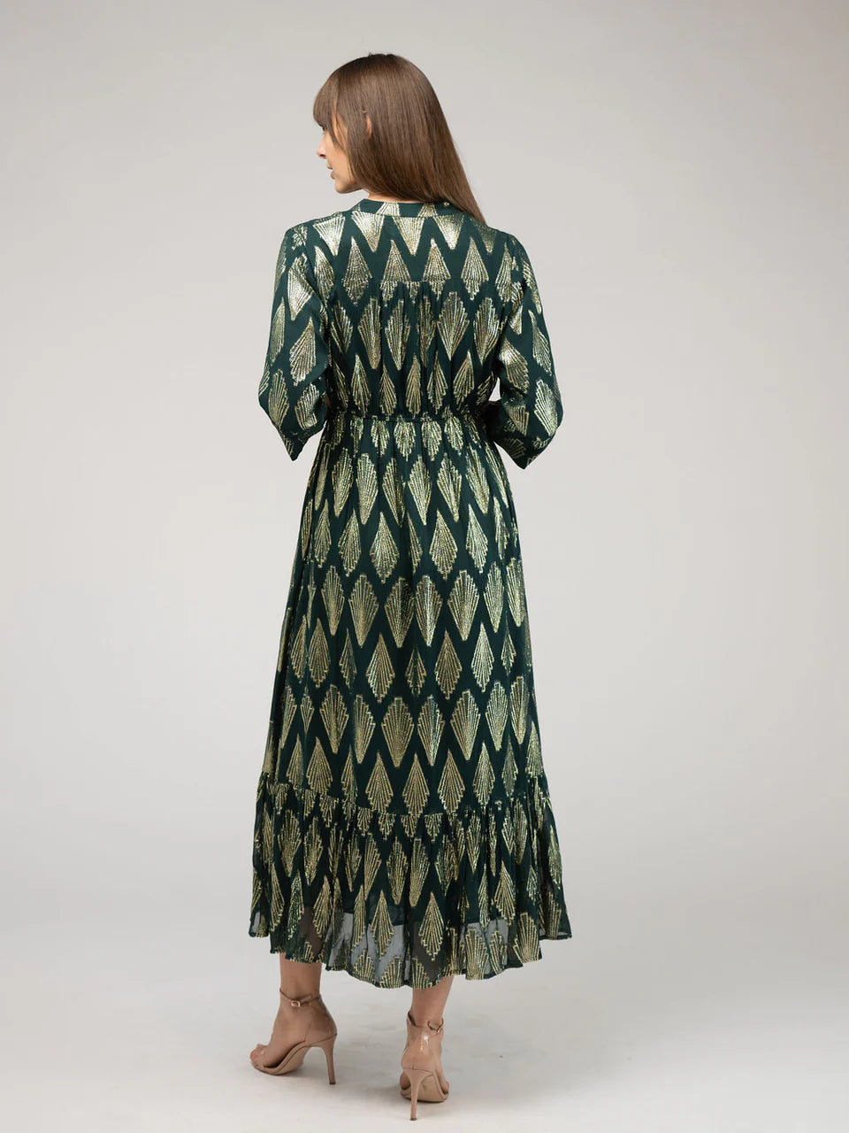 TRUNK SHOW- Christie Maxi Dress in emerald deco by Beau & Ro