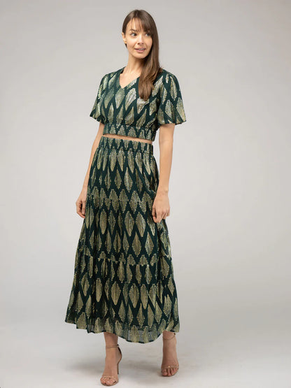 TRUNK SHOW- The Abby Top in emerald deco by Beau & Ro