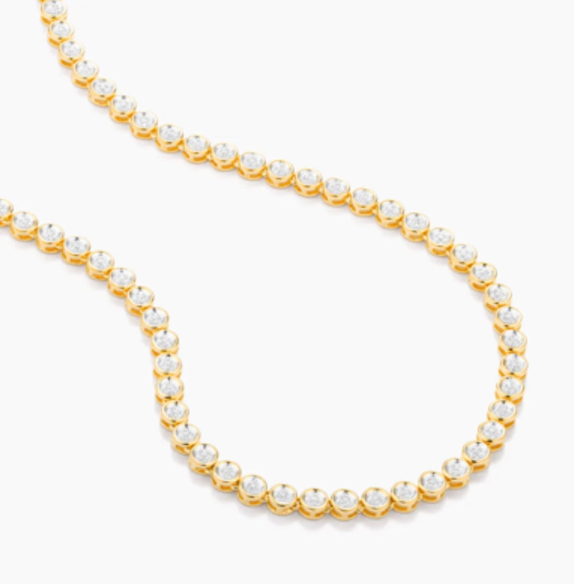 Diamond Essential Tennis Necklace in gold by Ella Stein