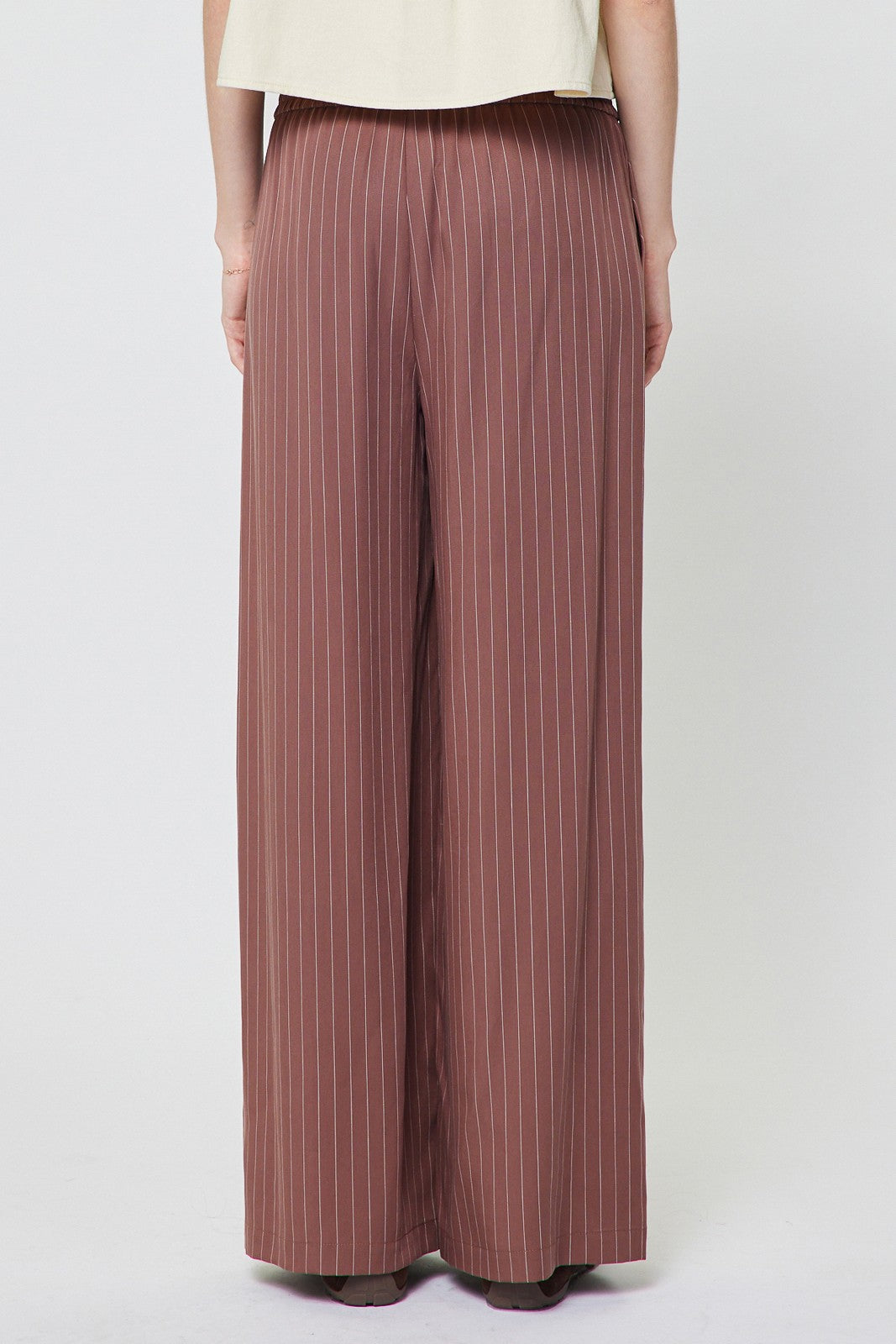 Stripe Wide Leg Pants in mocha by Current Air