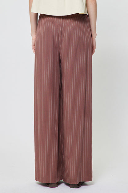 Stripe Wide Leg Pants in mocha by Current Air