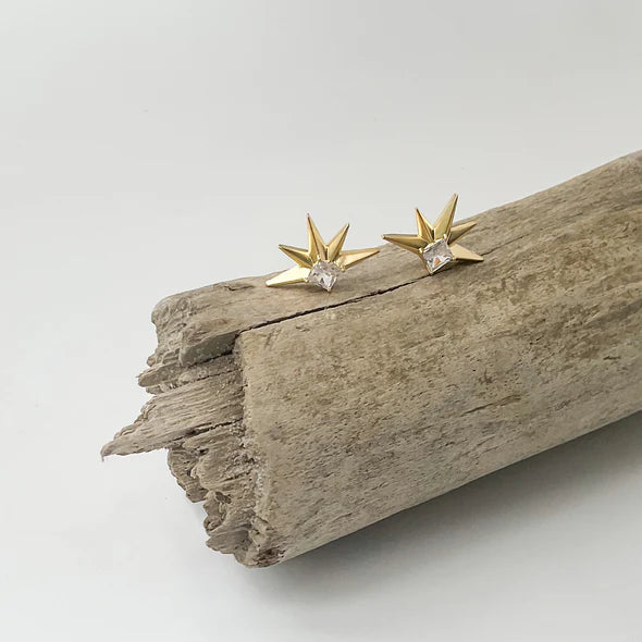 Gothic Spiked Stud Earring in gold by Virtue