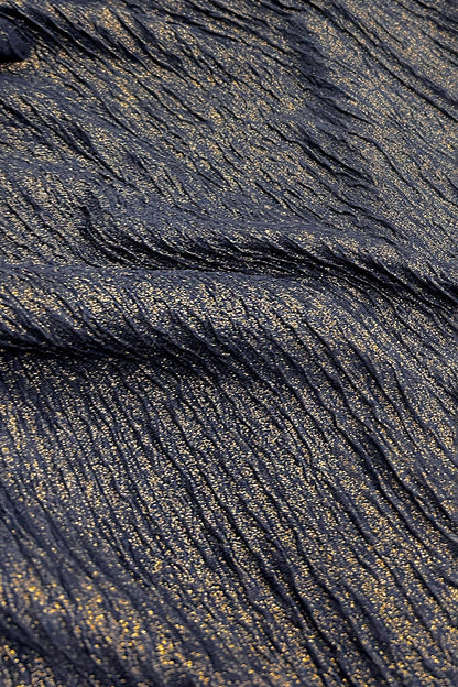 Drape Neck Dress in navy gold by Current Air