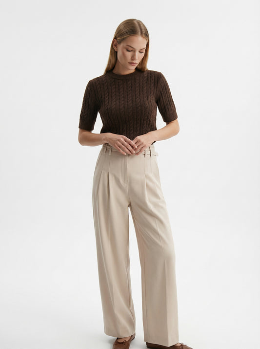Tulipis Pants in cream by Exquise